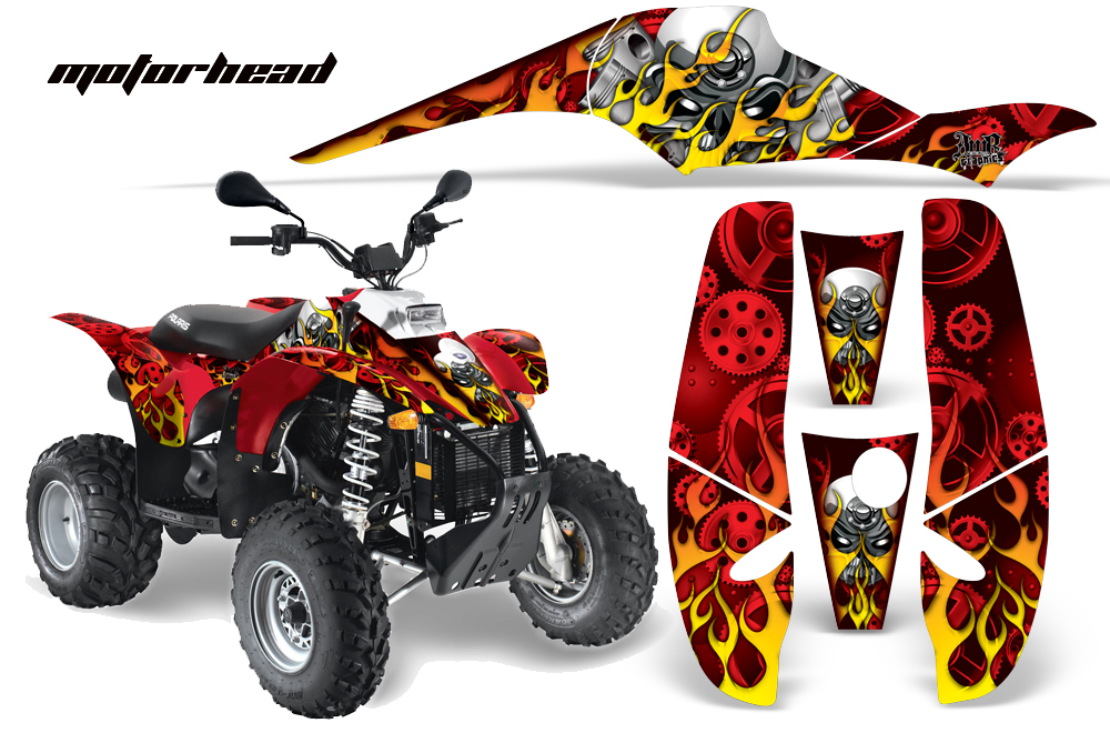 Polaris Scrambler 500 Trlblazer 350 Graphics Motorhead Red